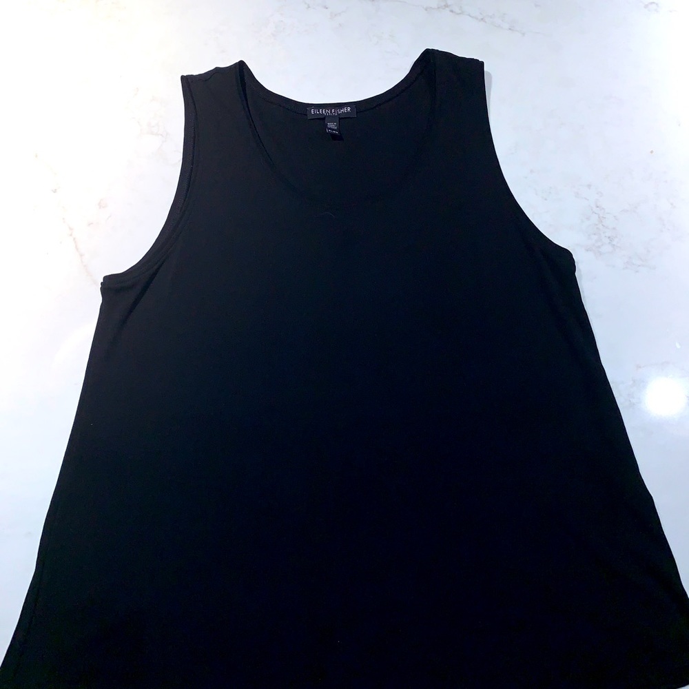 Eileen fisher Black silk tank  Petite large. Stretchy NWOT